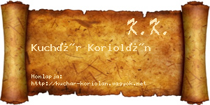Kuchár Koriolán névjegykártya
